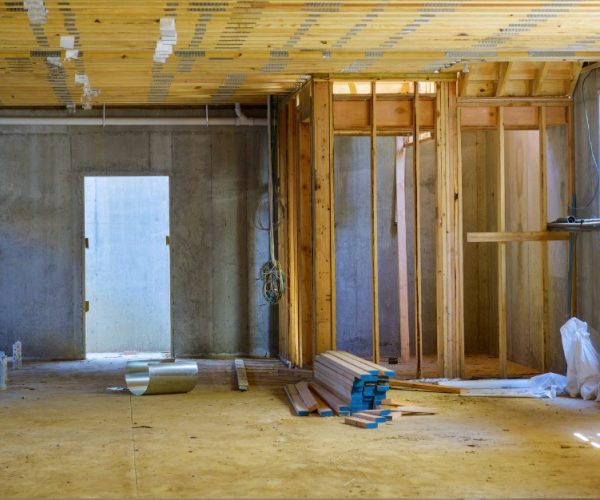 Basement remodeling bathroom framing