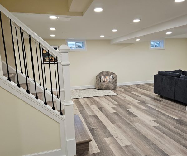 Basement remodeling railing